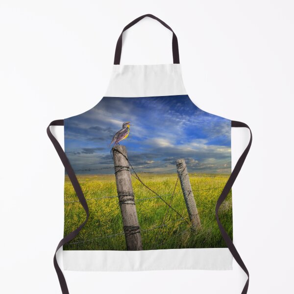 Item preview, Singing Meadowlark on Fence Post by the Badlands designed and sold by Randall Nyhof.
