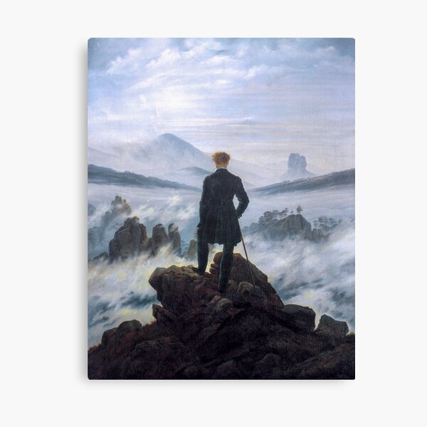 Wanderer above the Sea of Fog by Caspar David Friedrich, Wanderer above the Sea of Fog, Wanderer, Sea, Fog, Caspar, Painting, Corrected, Auto Colored, Auto Toned, Fixed Canvas Print