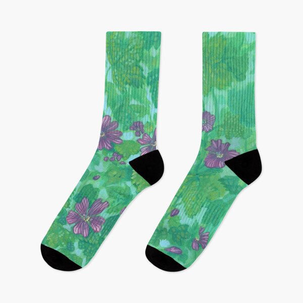 Item preview, Mallow Bloom, Summer Flowers Wildflowers Floral Painting designed and sold by Julia Khoroshikh.