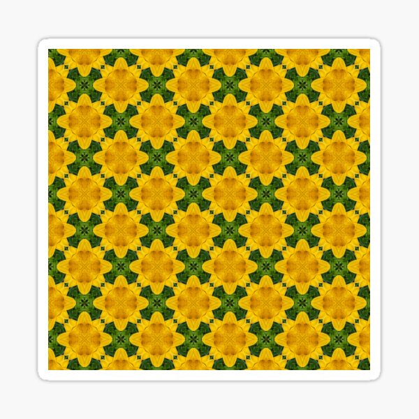Sunflowers Field kaleidoscopic seamless pattern Sticker