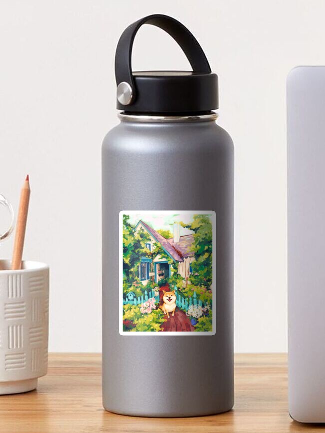Thumbnail 1 of 3, Sticker, Cottage Shiba designed and sold by yogurtpan.
