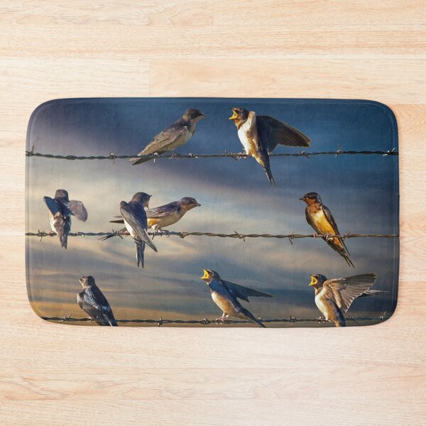 Item preview, Barn Swallows perched on Barbed Wire designed and sold by Randall Nyhof.