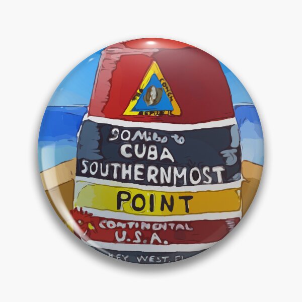 Item preview, The marker that stands at the southernmost point in the US and 90 miles to Cuba in the United States - WelshDesigns designed and sold by welshdesigns.
