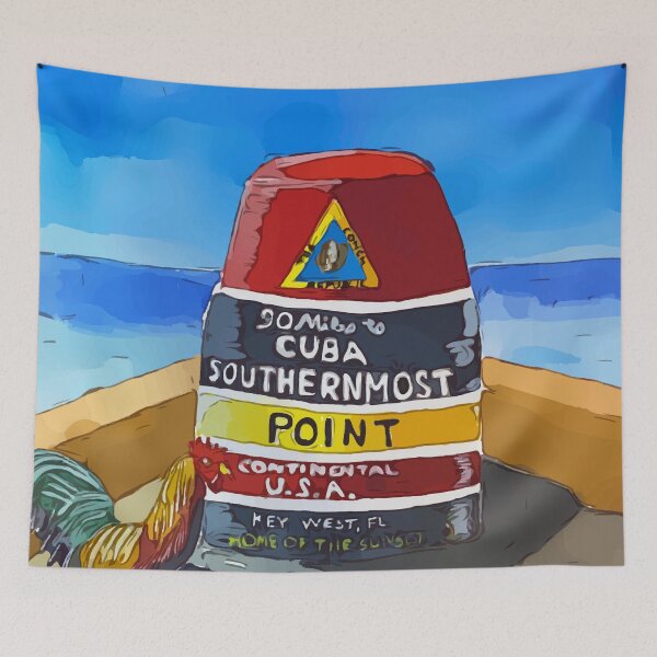 Item preview, The marker that stands at the southernmost point in the US and 90 miles to Cuba in the United States - WelshDesigns designed and sold by welshdesigns.