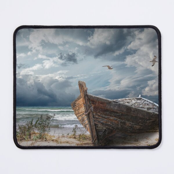 Item preview, After The Storm Beached Boat on Lake Shore designed and sold by Randall Nyhof.