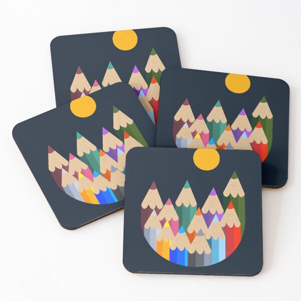 Item preview, illustration of mountain landscape with color pencils  designed and sold by Faty-Za.