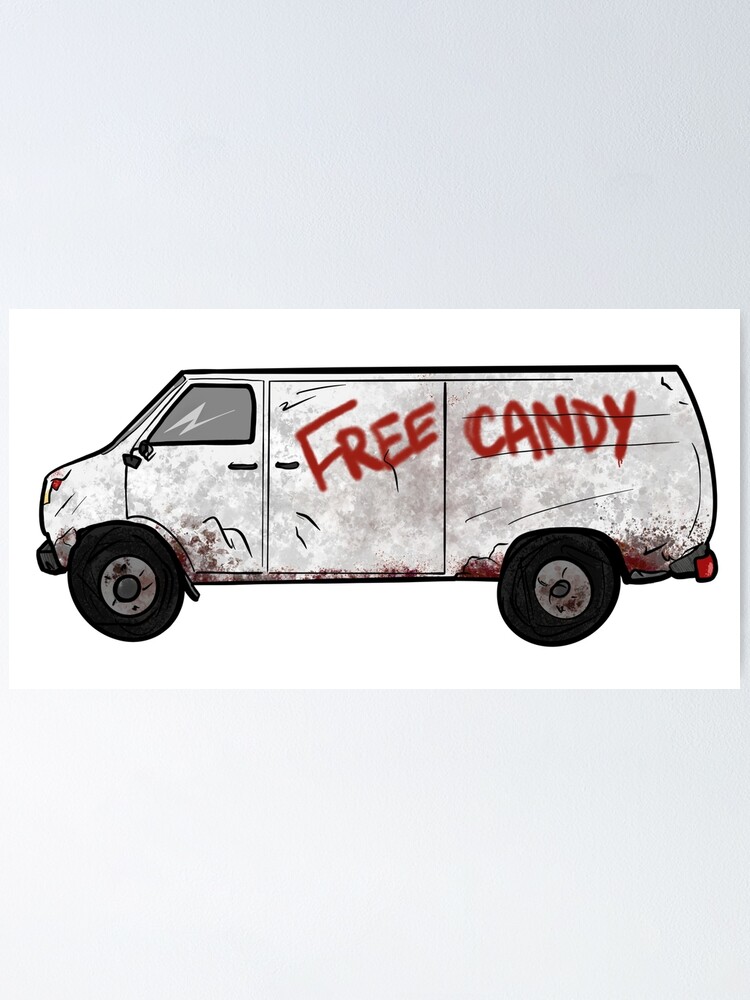 misdrijf deksel Secretaris Creepy Free Candy Van" Poster for Sale by ThatAesthetic | Redbubble