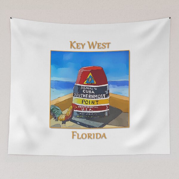 Item preview, The marker that stands at the southernmost point in the US and 90 miles to Cuba in the United States - WelshDesigns designed and sold by welshdesigns.