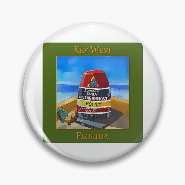 Item preview, The marker that stands at the southernmost point in the US and 90 miles to Cuba in the United States - WelshDesigns designed and sold by welshdesigns.
