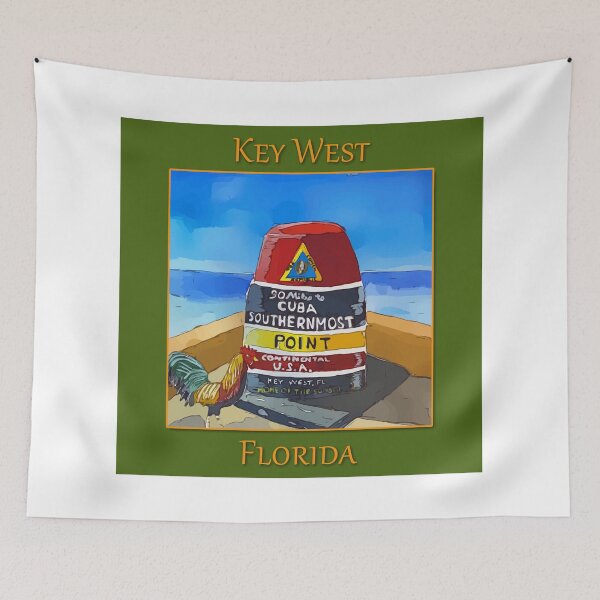 Item preview, The marker that stands at the southernmost point in the US and 90 miles to Cuba in the United States - WelshDesigns designed and sold by welshdesigns.