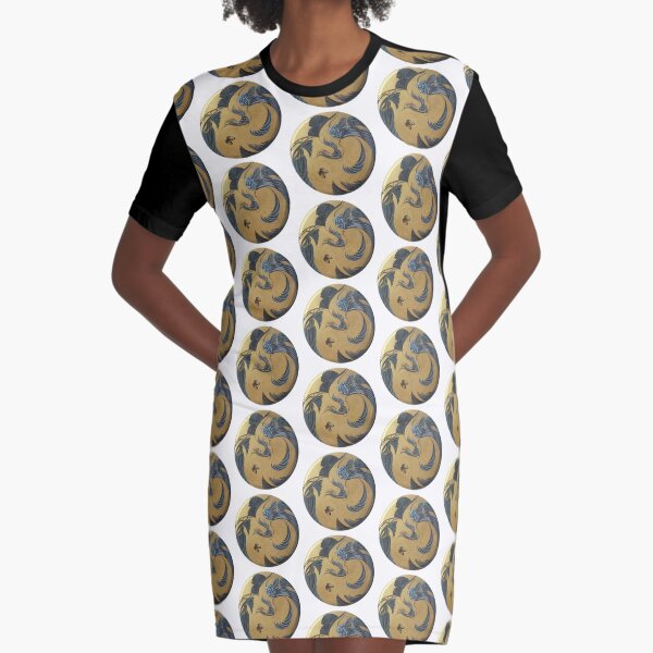 Peacock Feathers Graphic T-Shirt Dress