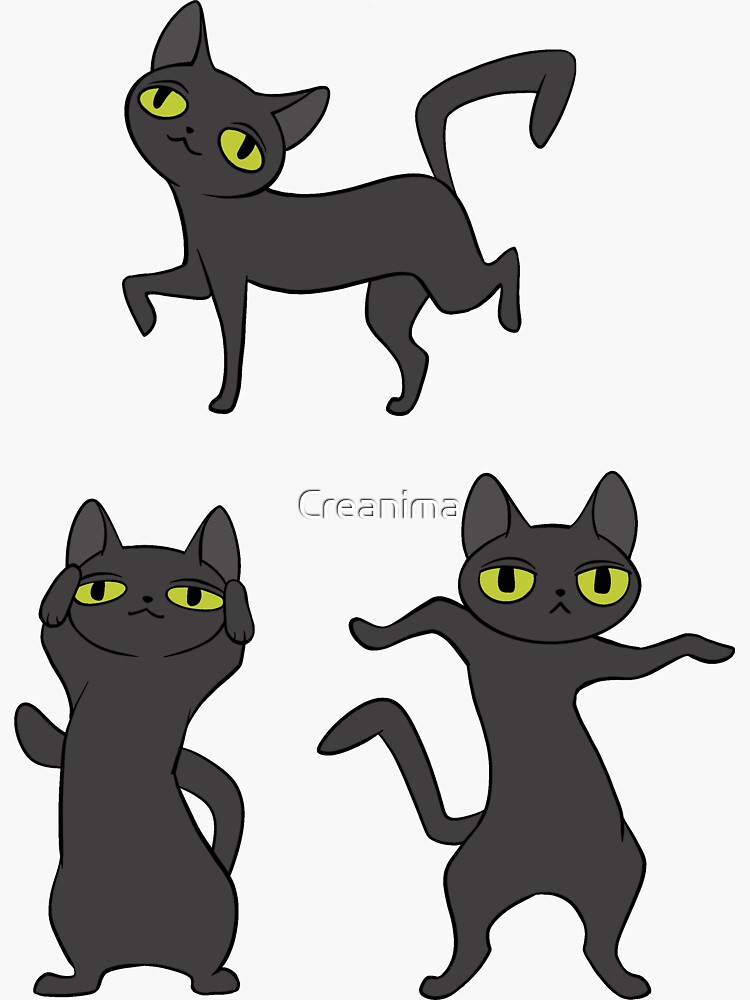 "Dancing cats sticker set" Sticker by Creanima Redbubble