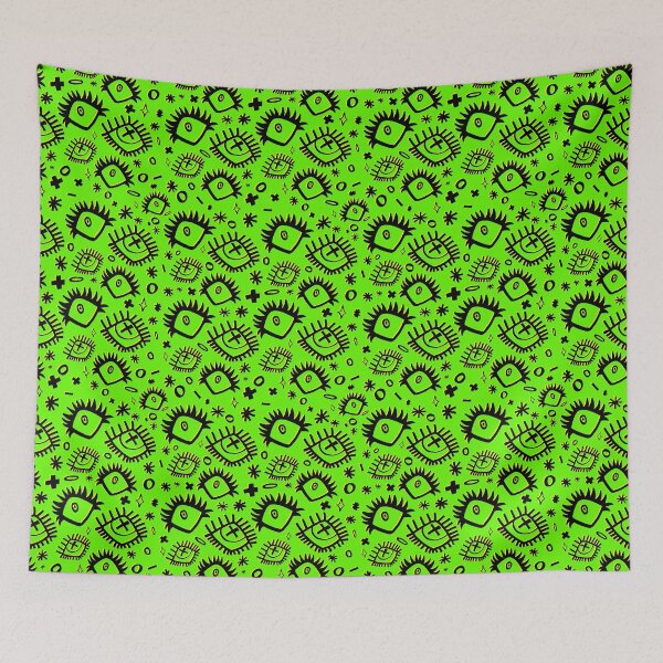 Item preview, Poison Green Trippy Eye Doodle Pattern (Drawn With Sharpie) designed and sold by JynnDoesArt.