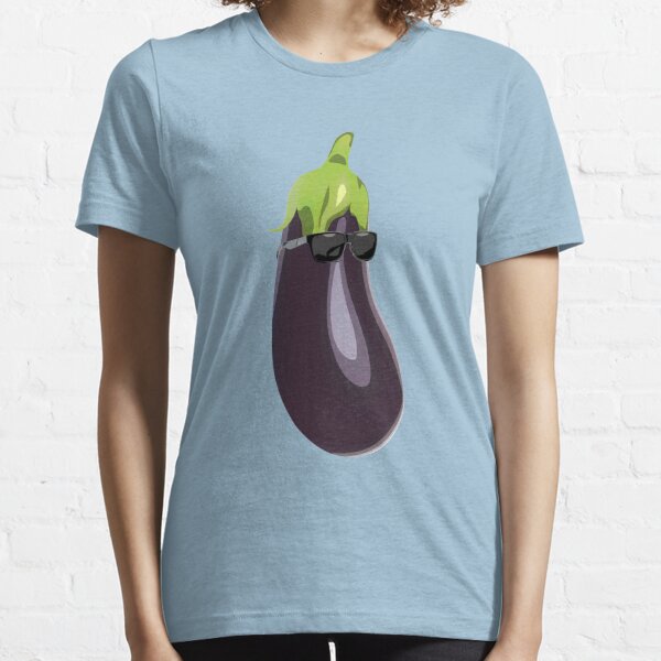 Eggplant Emoji Sunglasses T-Shirt – Popular Emoticons Aubergine Essential T-Shirt