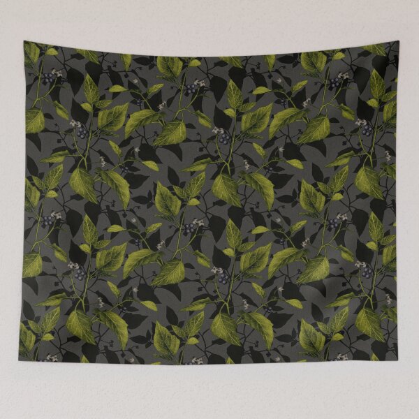 Item preview, Black Nightshade Weed/Plant on Gray designed and sold by somecallmebeth.