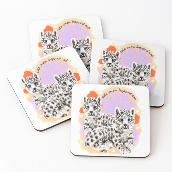 Item preview, snow leopard cub, cute snow leopard, funny black and white baby leopard, funny big cat lover, designed and sold by Nicedeco.