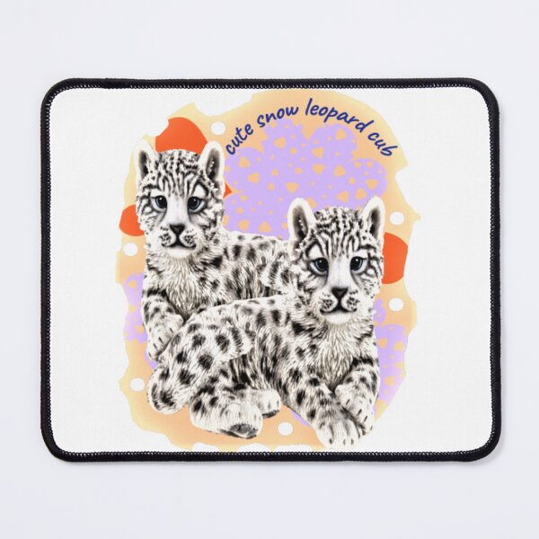 Item preview, snow leopard cub, cute snow leopard, funny black and white baby leopard, funny big cat lover, designed and sold by Nicedeco.