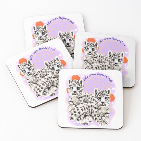 Item preview, snow leopard cub, cute snow leopard, funny black and white baby leopard, funny big cat lover, designed and sold by Nicedeco.