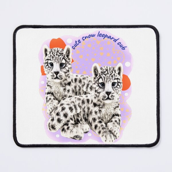 Item preview, snow leopard cub, cute snow leopard, funny black and white baby leopard, funny big cat lover, designed and sold by Nicedeco.