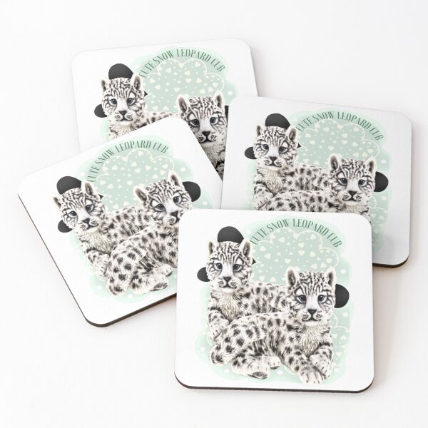 Item preview, snow leopard cub, cute snow leopard, funny black and white baby leopard, funny big cat lover, designed and sold by Nicedeco.