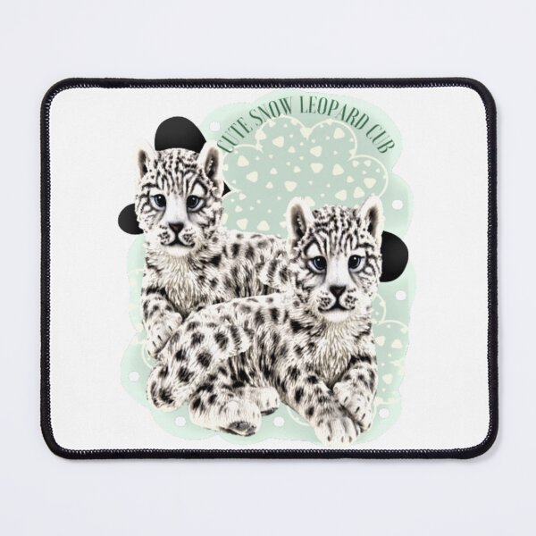 Item preview, snow leopard cub, cute snow leopard, funny black and white baby leopard, funny big cat lover, designed and sold by Nicedeco.