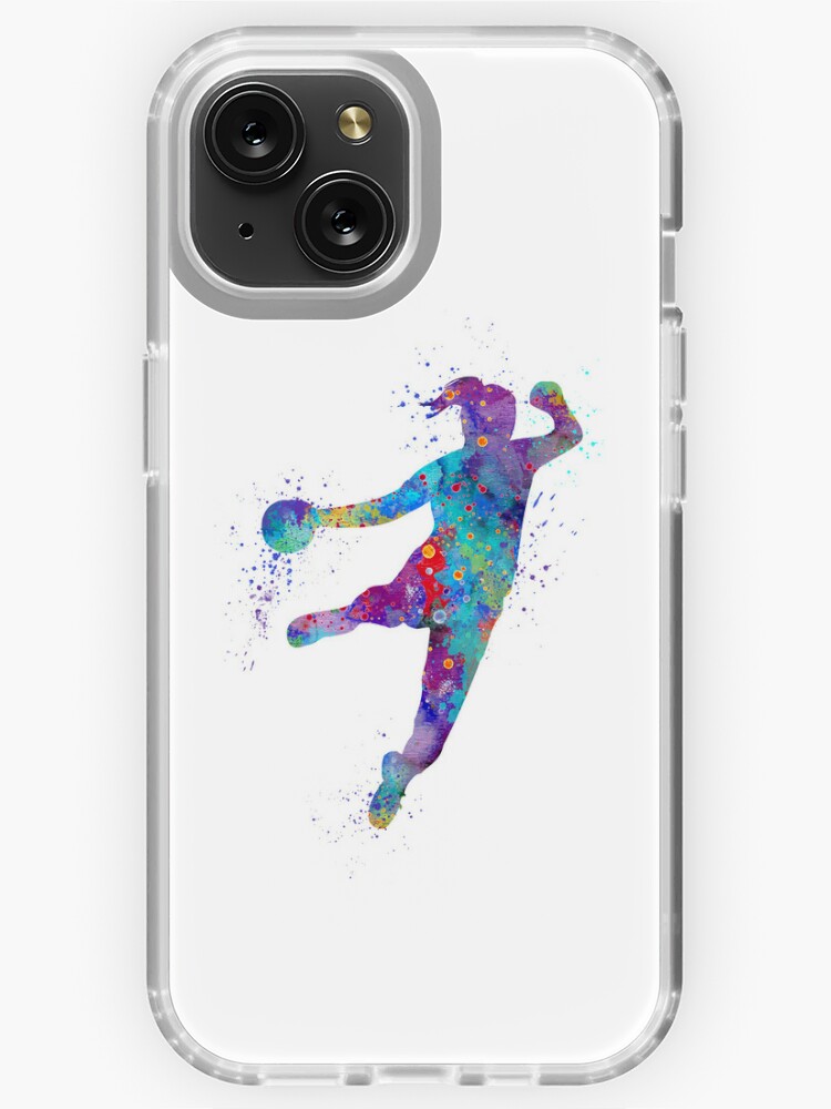 Handball Girl Colorful Watercolor Silhouette | iPhone Case