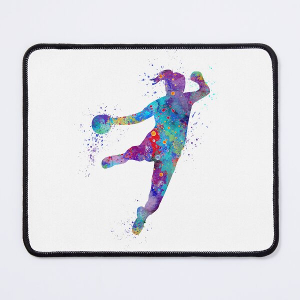 Item preview, Handball Girl Colorful Watercolor Silhouette designed and sold by LotusGifts.