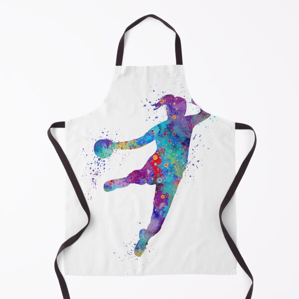 Item preview, Handball Girl Colorful Watercolor Silhouette designed and sold by LotusGifts.