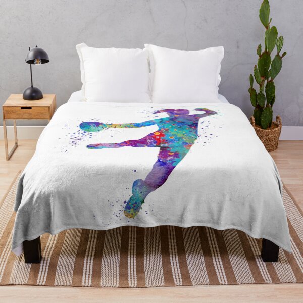 Vista previa del artículo con la obra «Balonmano Chica Colorida Silueta Acuarela», diseñado y vendido por LotusGifts.
