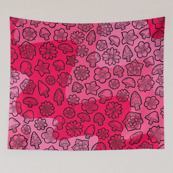 Item preview, Pink Flowers and Mushrooms designed and sold by apaechi.
