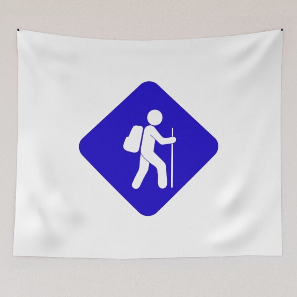 Artikelvorschau, Blaues Happy Hiker Schild entworfen und verkauft von jessicaleah15.
