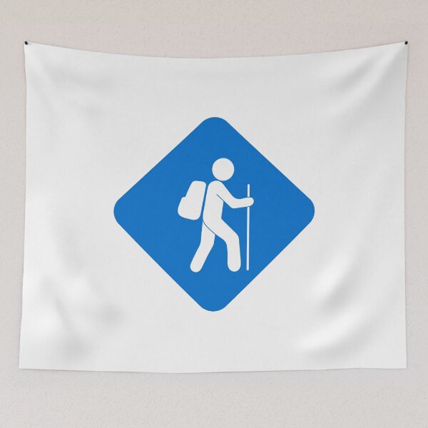 Artikelvorschau, Blaues Happy Hiker Schild entworfen und verkauft von jessicaleah15.