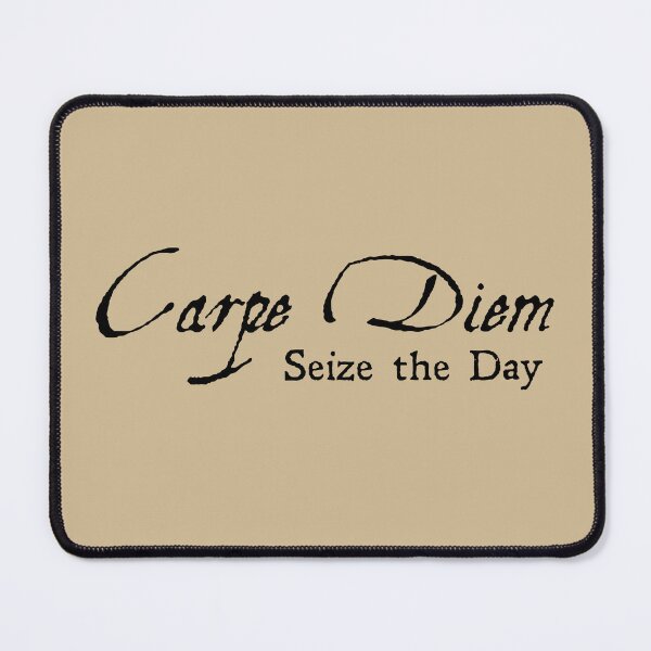 Item preview, Carpe Diem Seize the Day Latin Quote in Dark Academia Ink Lettering on Kraft Brown designed and sold by IceCreamMuseum.