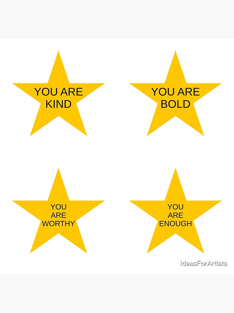 Kindness, Affirmation stickers with colorful stars