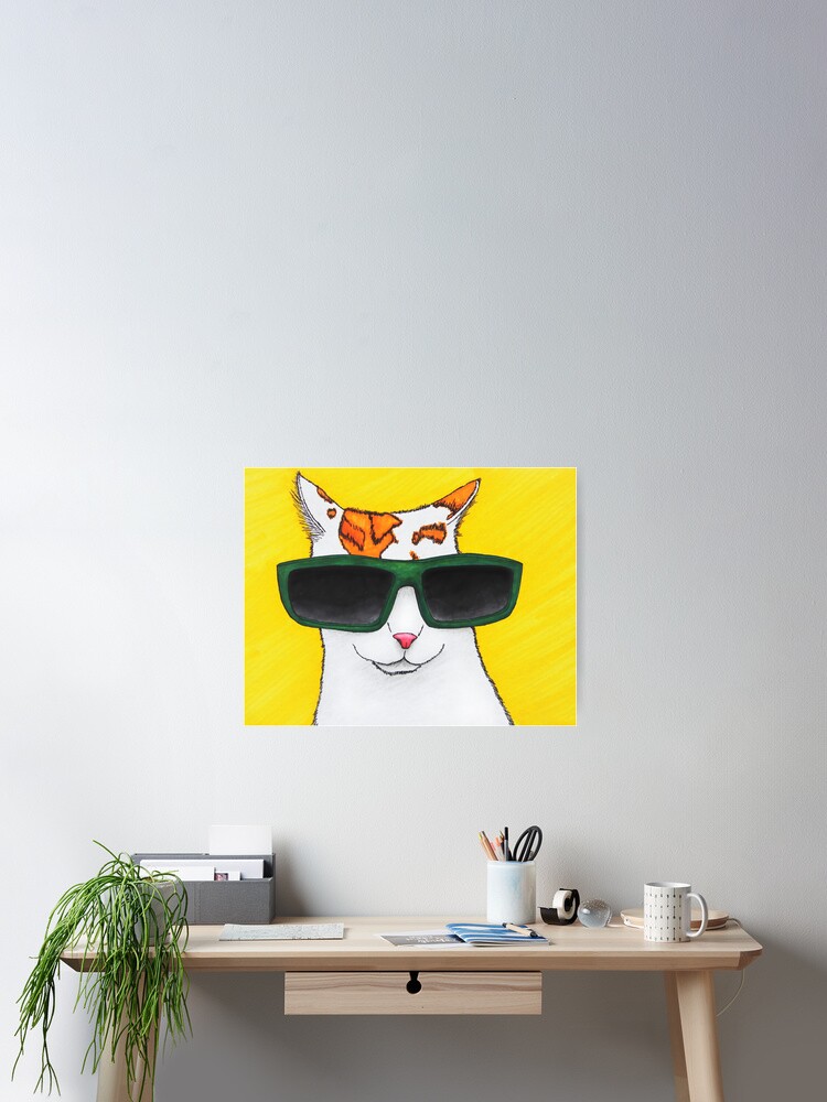 Thumbnail 2 of 3, Poster, Kitty in Shades designed and sold by Creative-Voyage.
