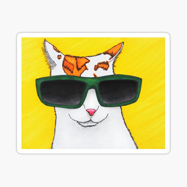 Kitty in Shades Sticker