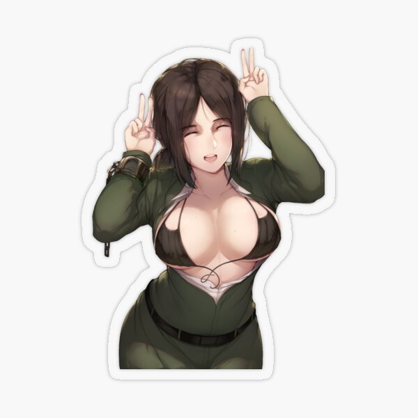 Pieck Finger Kawaii Attack On Titan Anime Chica Waifu caliente Pegatina transparente