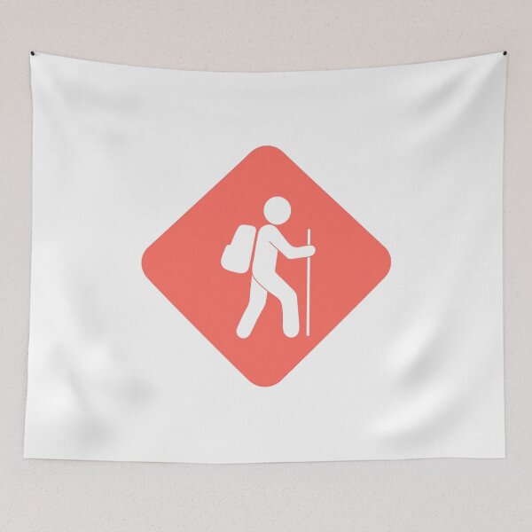 Artikelvorschau, Orangefarbenes Schild „Happy Hiker“ entworfen und verkauft von jessicaleah15.
