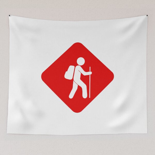 Artikelvorschau, Rotes Schild „Happy Hiker“ entworfen und verkauft von jessicaleah15.