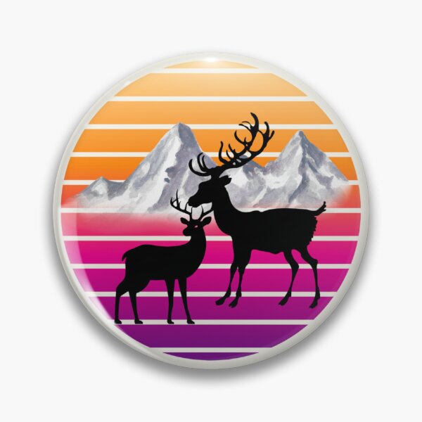 Item preview, Retro Deer Mountain Scene designed and sold by Culture2Design.