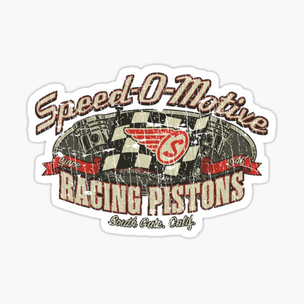"SpeedOMotive Racing Pistons 1946" Sticker for Sale by