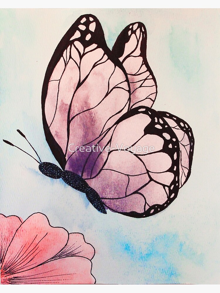 Black And White Butterfly With Floral Design Outline Sketch Drawing Vector, Butterfly  Drawing, Wing Drawing, Floral Drawing PNG and Vector with Transparent  Background for Free Download