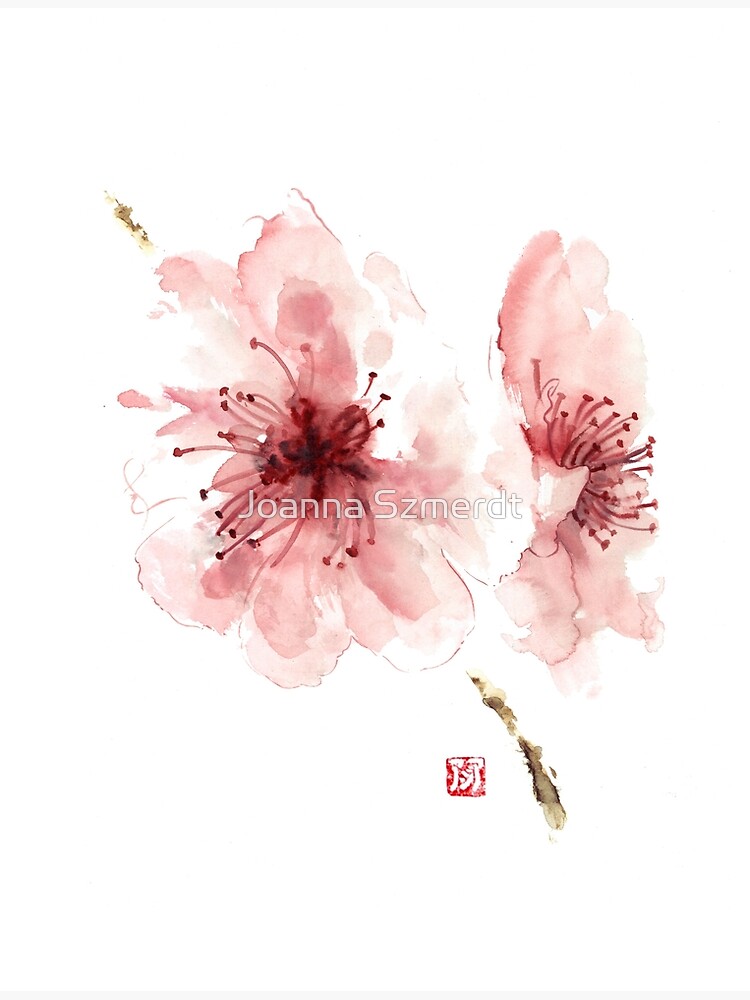 Sticker mural - Cherry blossom branch watercolor