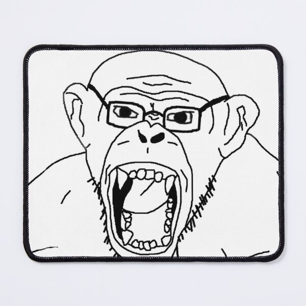 Item preview, Monkey soyjak rage face designed and sold by purplepinkdrgn.