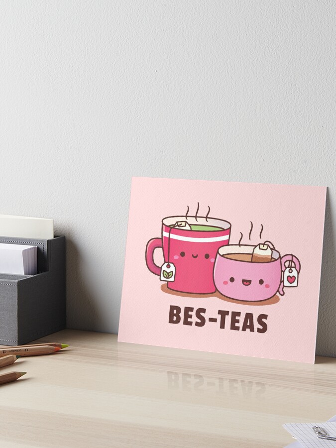 Cute Tea Bag In A Teacup Doodle Art Board Print for Sale by rustydoodle