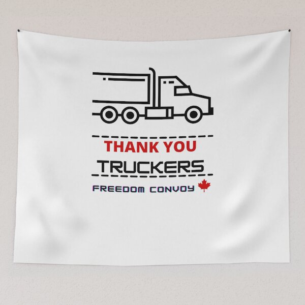 Artikelvorschau, Thank You Truckers - Freedom Convoy (Weiß) entworfen und verkauft von Free2BeMeShop.