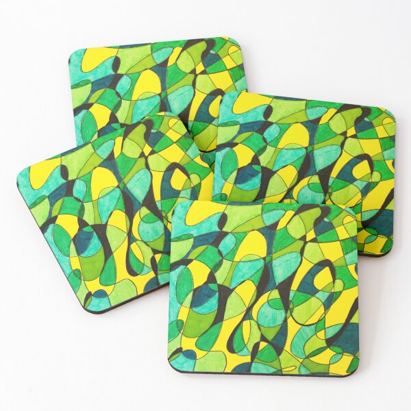 Item preview, Abstract Yellow, Green, and Black Drawing designed and sold by Creative-Voyage.
