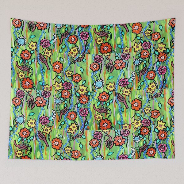Item preview, Flowing Flowers Acrylic Painting designed and sold by SillaHoekstra.