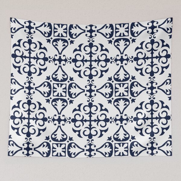 Item preview, Blue and White Portuguese Tile, Traditional Portuguese Tiles Seamless, Portuguese Tiles Pattern Design, Portuguese Tiles Azulejos designed and sold by Paintcorner.