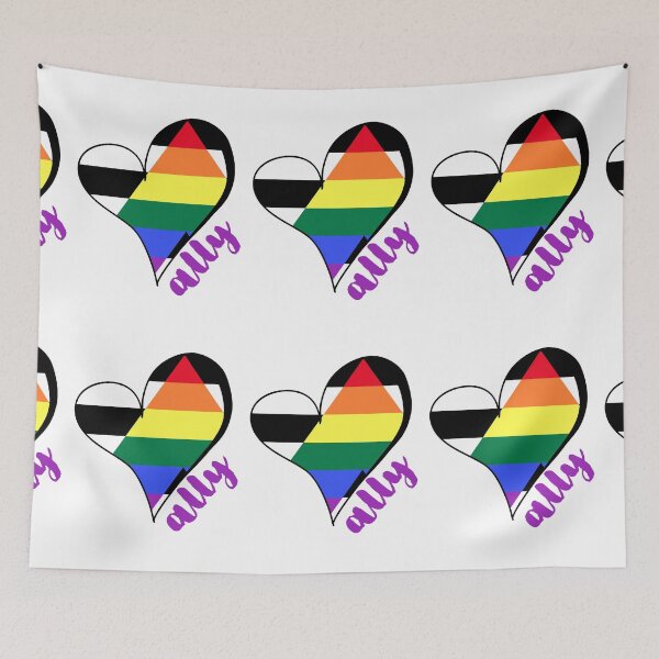 Item preview, LGBTQ+ Ally Rainbow Pride Flag - Equality Rights for LGBT Heart  designed and sold by BeebsAndNugget.